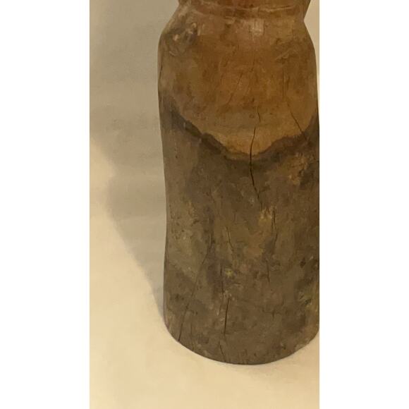 Vintage Hand Carved African women wooden Candle holder - Picture 6 of 15